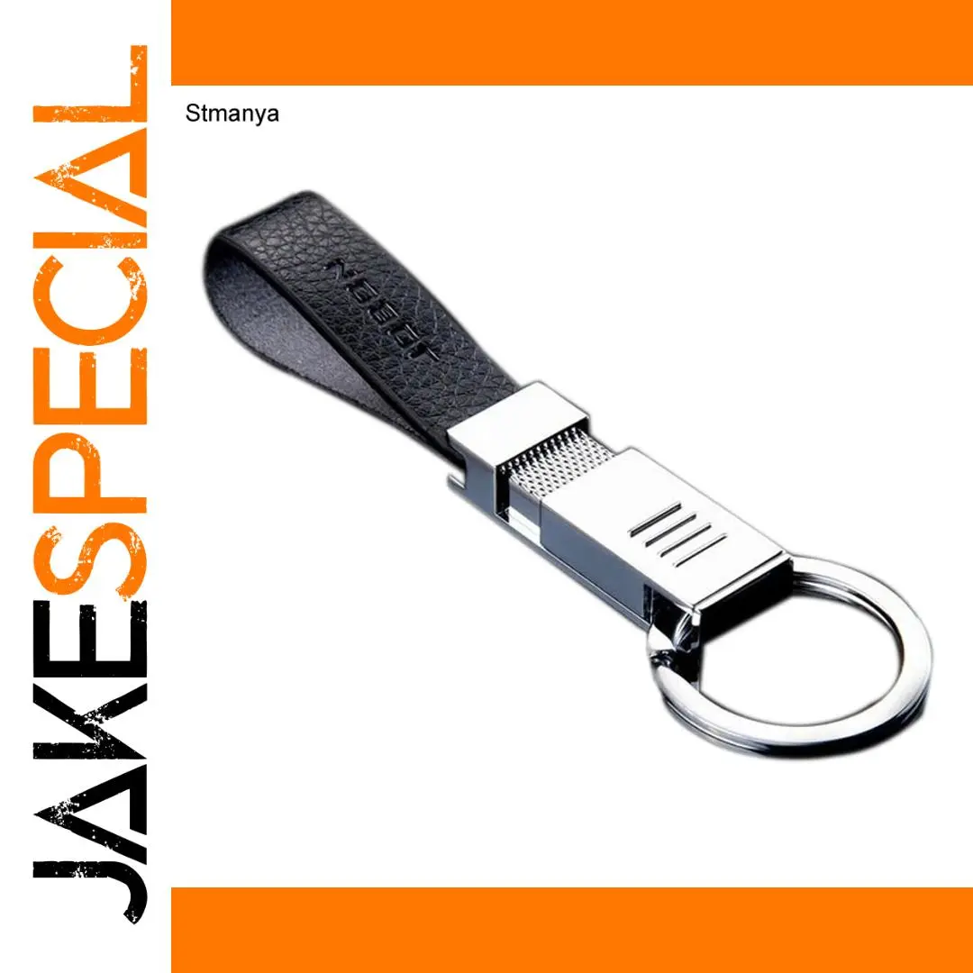 Luxury Stainless Steel Leather Keychain in Rose Gold 1 Luxury Stainless Steel Leather Keychain in Rose Gold