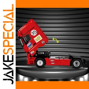 Red 1/64 Scale Flat Cabinet Truck Model