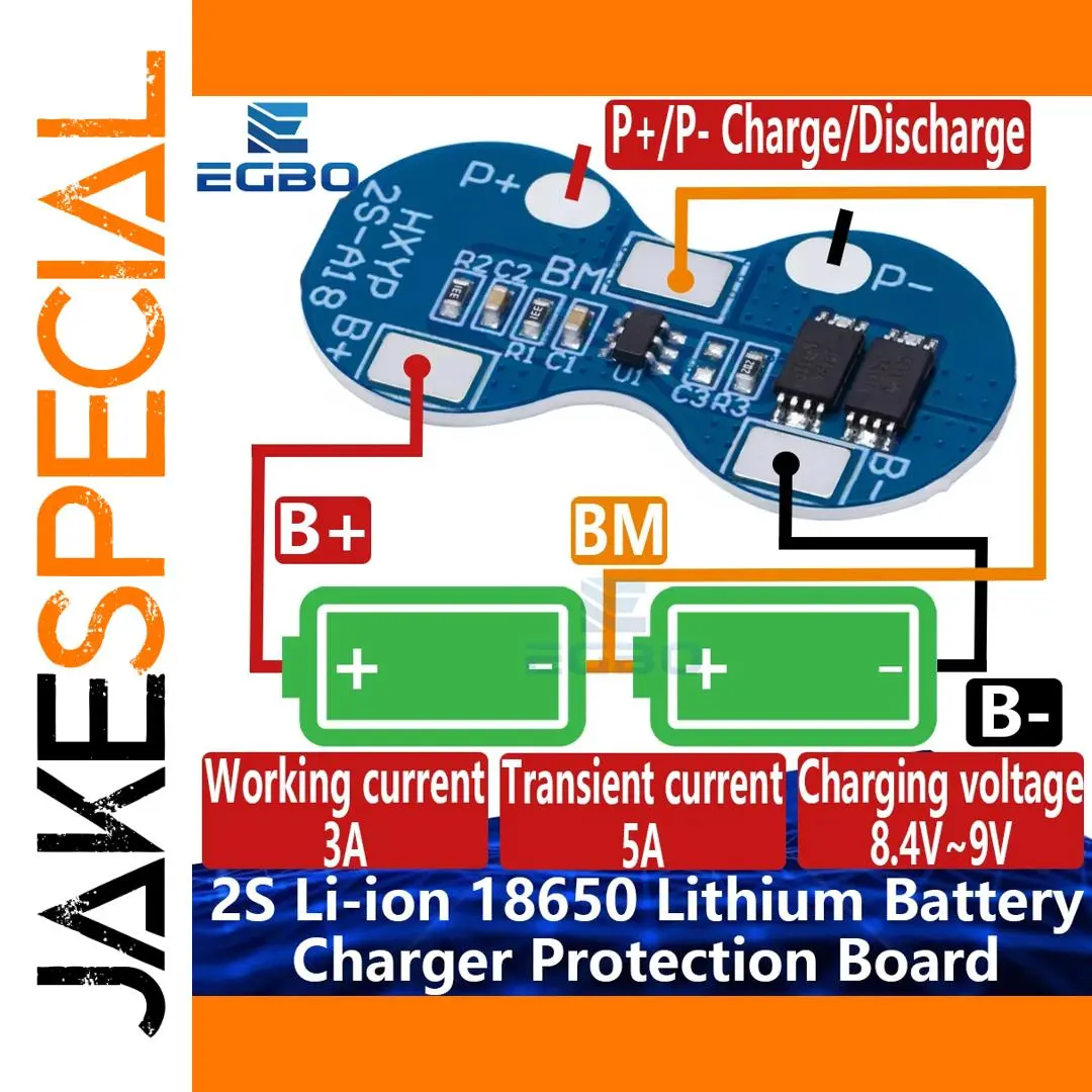 Blue 2S Lithium Battery Protection Board for 18650 1 Blue 2S Lithium Battery Protection Board for 18650