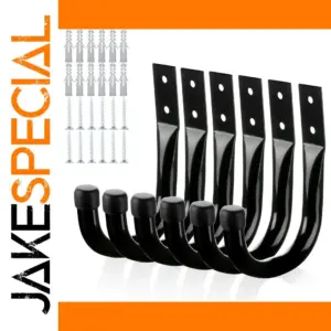 Heavy-Duty Cast Iron Garage Wall Hooks (6 Pack)