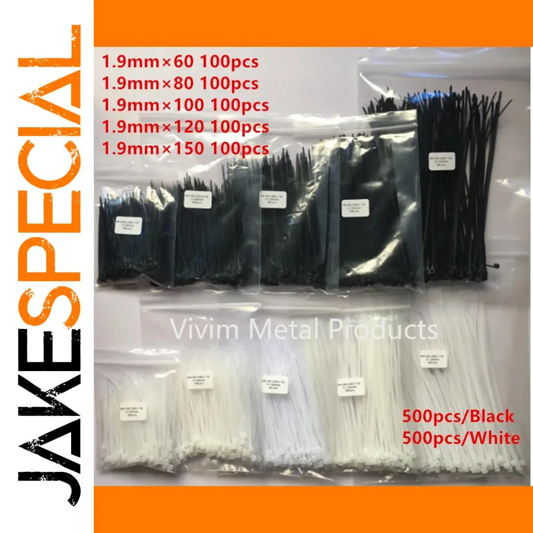500 Self-Locking Nylon Cable Ties Set for Organization 1 500 Self-Locking Nylon Cable Ties Set for Organization