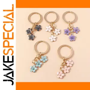 Enamel Flower Keychain in Vibrant Colors