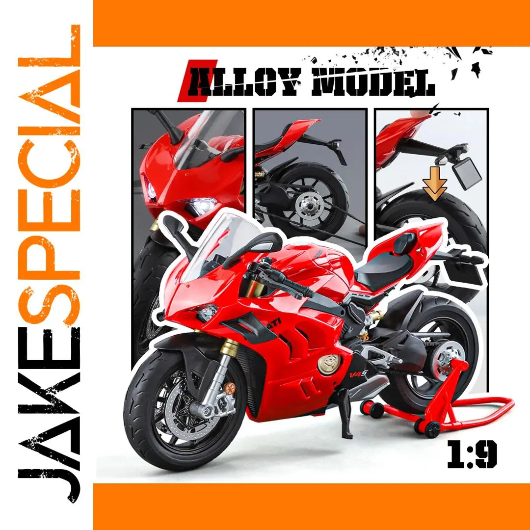 Red Alloy Motorcycle Model 1:9 Scale Collection Display 1 Red Alloy Motorcycle Model 1:9 Scale Collection Display