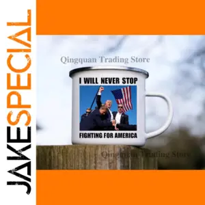 Patriotic Ceramic Coffee Mug with American Flag Design