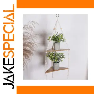 Natural Recycled Wood Hanging Shelf for Home