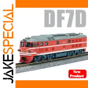 Red and White DF7D N-Scale Locomotive Model