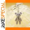 Cute Rhinestone Bear Keychain in Gold or Silver