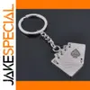 Poker Card Motif Silver Metal Keychain Model #17055