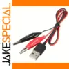 60cm USB Test Wire with Alligator Clips