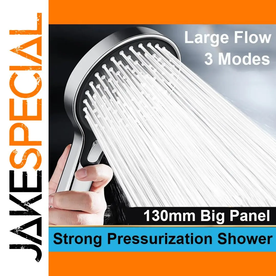 High-Pressure 130mm Shower Head with 3 Spray Modes 1 High-Pressure 130mm Shower Head with 3 Spray Modes