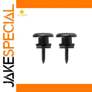 Guitar Strap Lock Set in Black Metal