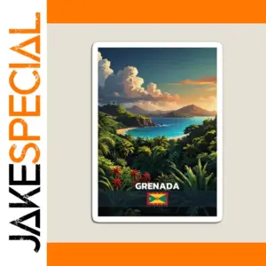 Vibrant Grenada Magnetic Refrigerator Magnet (3 Sizes)