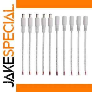 White 15cm DC Power Cable for LED and CCTV