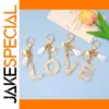 Elegant Resin Letter Keychain with Glitter Accents