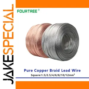 1 Meter Pure Copper Tinned Braid Lead Wire