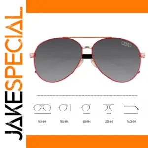 Red Frame Logo Sunglasses with Gradient Lenses