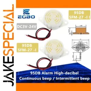High-Decibel Electronic Alarm Buzzer 95dB, 3-24V
