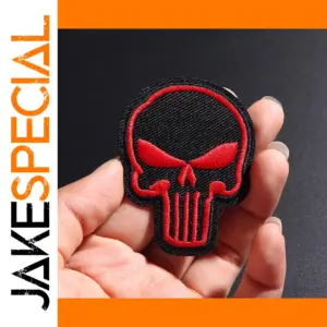 Punk Red Skull Iron-On Embroidered Patch