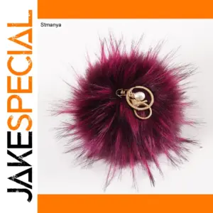 Fashionable Faux Fur Pom-Pom Keychain in Vibrant Colors