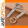 Elegant Rhinestone Square Phone Keychain in Rose Gold/Silver