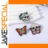 Dark Skull Butterfly Brooch in Vibrant Colors