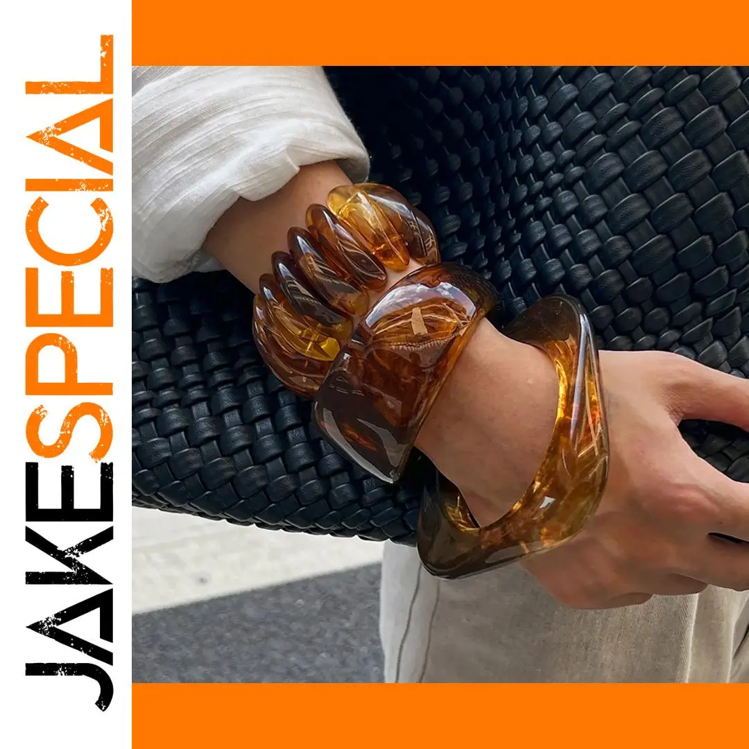 Bold Geometric Resin Bangle for Men and Women 1 Bold Geometric Resin Bangle for Men and Women