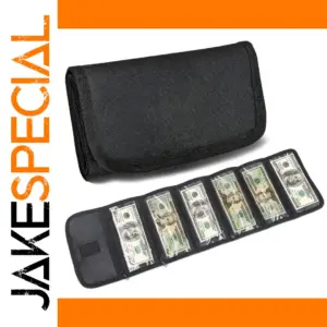 Unisex Black Canvas Cash Wallet with Cartoon Print