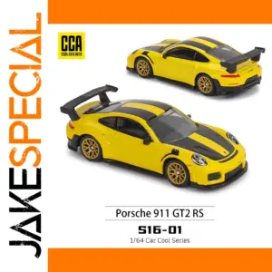 Yellow Porsche 911 GT2 Die-Cast Model 1:64 Scale