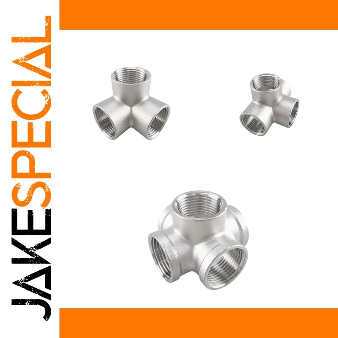 Stainless Steel 3-Way Pipe Fitting 1/4-2 Inch 1 Stainless Steel 3-Way Pipe Fitting 1/4-2 Inch