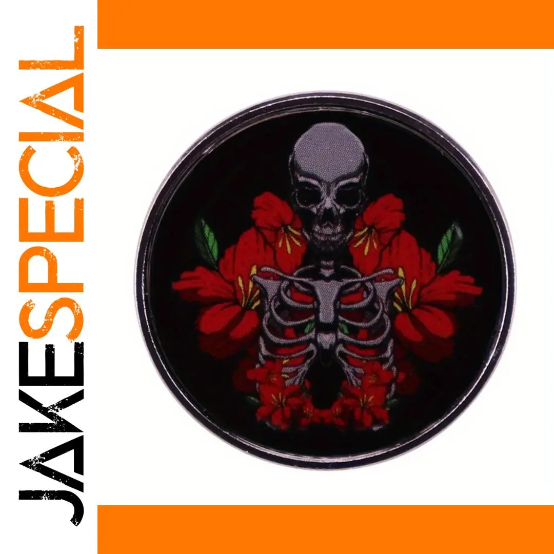 Bold Skull and Rose Lapel Pin 3cm x 3cm 1 Bold Skull and Rose Lapel Pin 3cm x 3cm