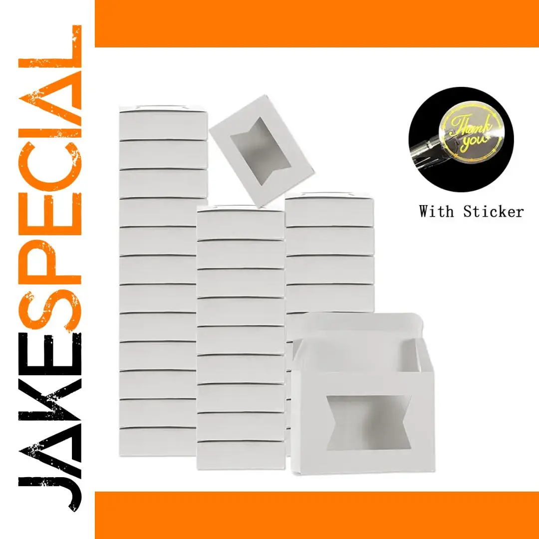 Mini Kraft Gift Boxes with Windows Set 1 Mini Kraft Gift Boxes with Windows Set