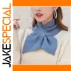 Elegant Light Blue Knitted Scarf with Bow