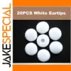 White Foam Ear Tips for Headphones (20-Pack)