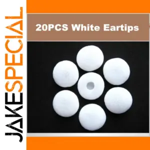White Foam Ear Tips for Headphones (20-Pack)