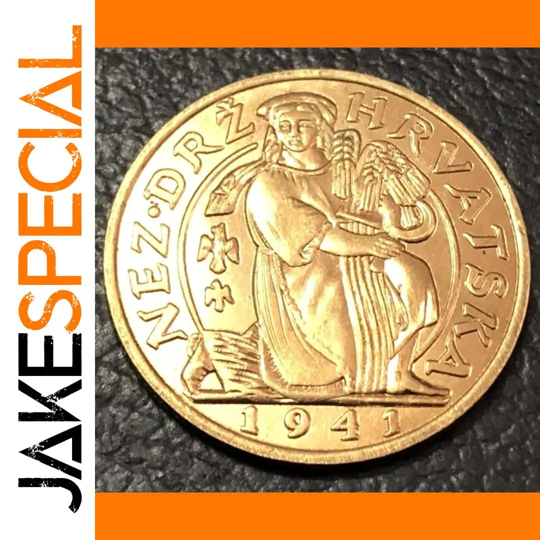 Vintage 1941 Croatia Reaper Woman Coin 1 Vintage 1941 Croatia Reaper Woman Coin