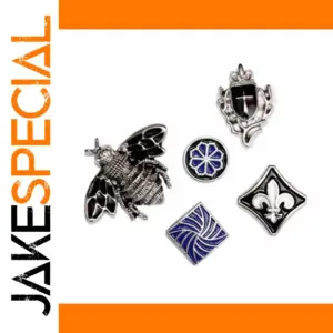Set of Retro Metal Enamel Badges in Vibrant Colors