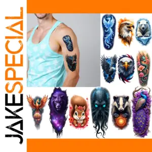 Vibrant Dinosaur Temporary Tattoo Set