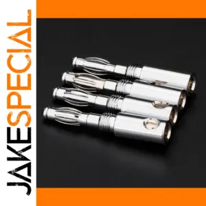 Rhodium-Plated Banana Plug Set 43mm, 4/8pcs