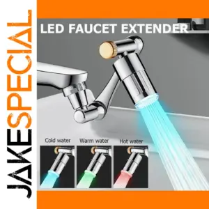 LED Kitchen Faucet Extender with 1440° Swivel