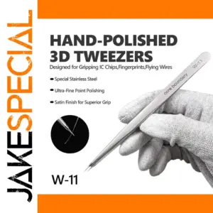3D Stainless Steel Fine-Tip Micro Tweezers 140mm