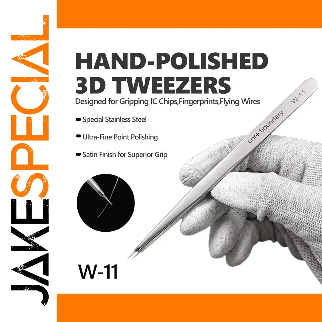 3D Stainless Steel Fine-Tip Micro Tweezers 140mm 1 3D Stainless Steel Fine-Tip Micro Tweezers 140mm