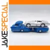 Vintage Blue Trailer Transporter Diecast Model 1:64