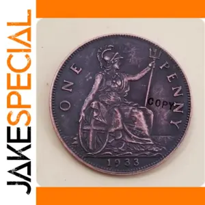 1933 UK Penny Replica with Antique Finish