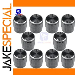 Set of 10 Chrome Finish Rotary Control Knobs