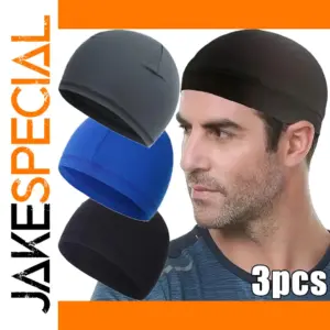 Motorcycle Helmet Inner Comfort Cap in Black