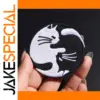 Black and White Cat Embroidered Iron-On Patch