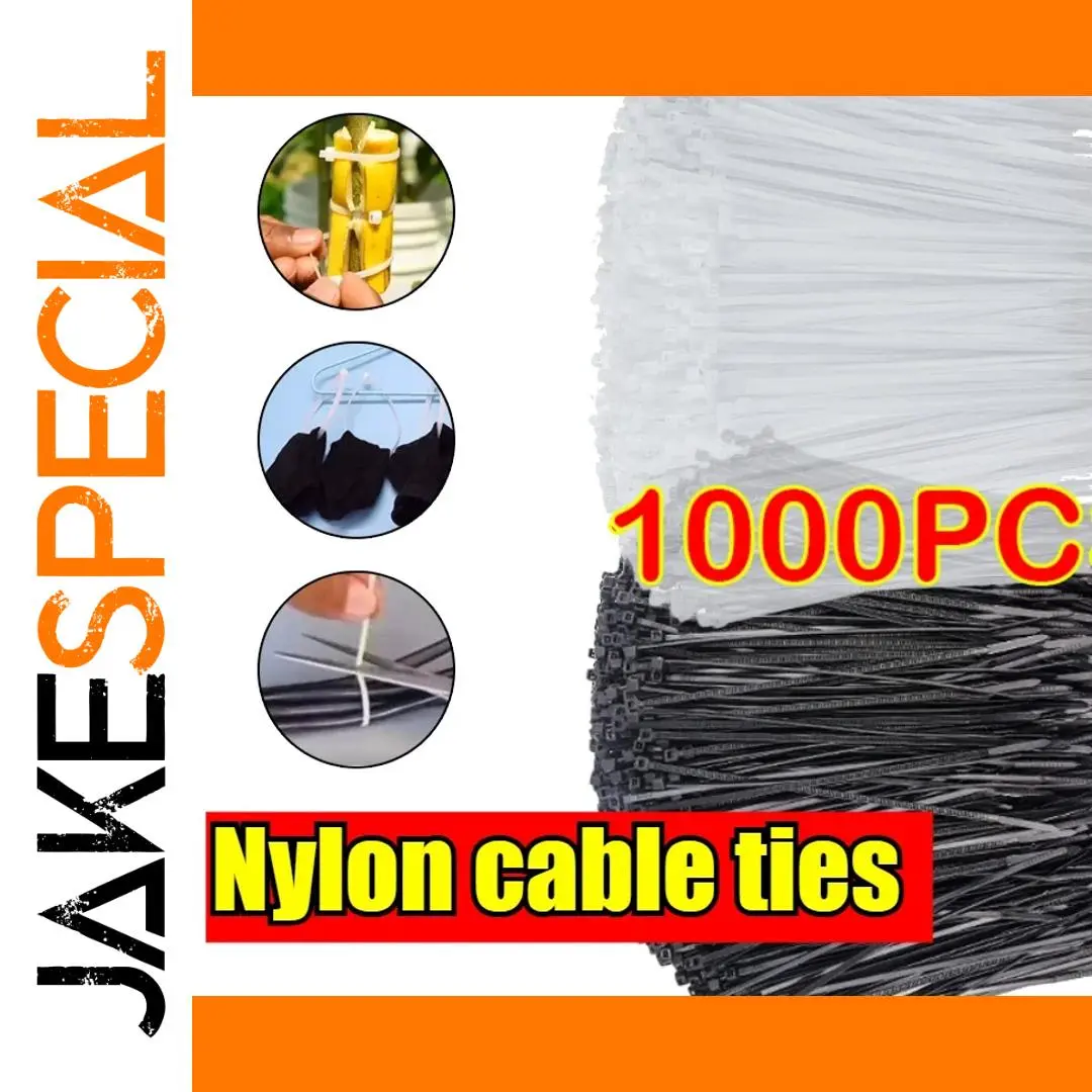 Durable Nylon Cable Zip Tie Set (100–1000 pcs) 1 Durable Nylon Cable Zip Tie Set (100–1000 pcs)