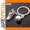 Soccer Charm Keychain with Miniature Shoe & Ball