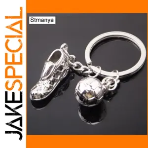 Soccer Charm Keychain with Miniature Shoe & Ball