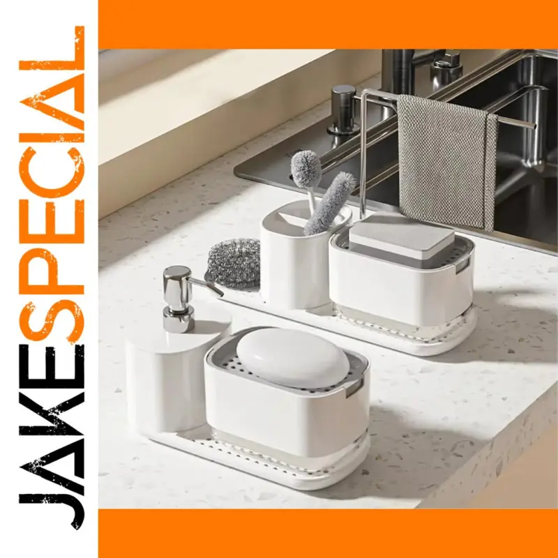 Discover the Elegance of the White Kitchen Dish Dispenser with Draining Tray 1 ee88fd8c16a24882ace40a60 product image